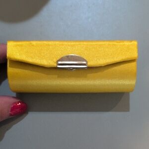 Elegant Yellow Lipstick Holder With Mirror